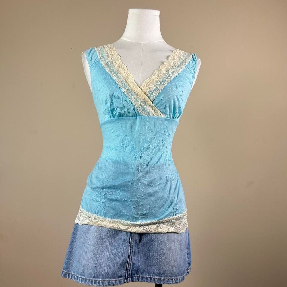 Volt Y2K Lace Fairy Baby Blue Contrast Cami